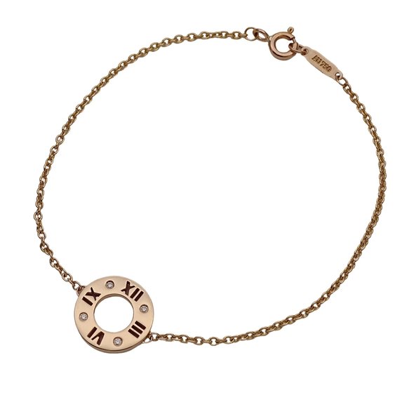 TIFFANY & CO. Gold Diamond Atlas Charm Bracelet - Picture 1 of 8